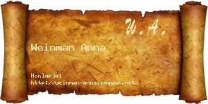Weinman Anna névjegykártya